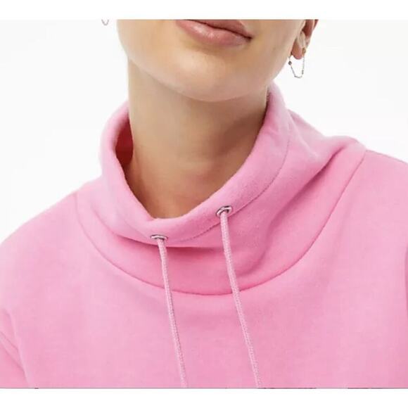 J.Crew Pink Funnelneck Sweatshirt in Cloudspun Fleece Relaxed Fit, Size Small - Picture 9 of 9